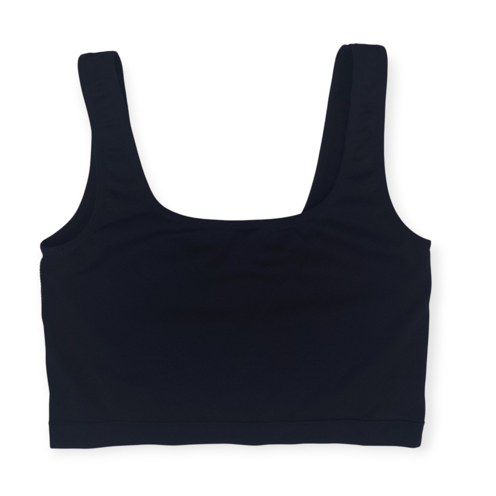 Garage Cropped Tank Top Womens S Black Nylon Stretch Multi Functional